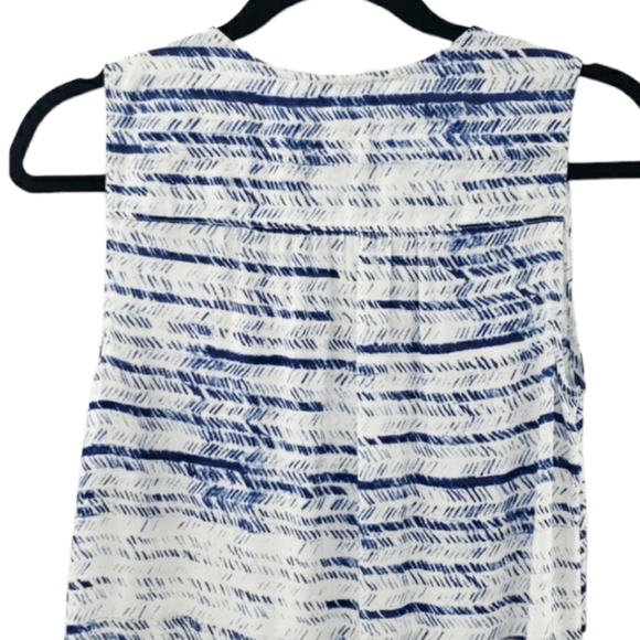 BeachLunchLounge Riviera Indigo Print Embroidered Viscose Anthropologie Dress - Picture 6 of 8